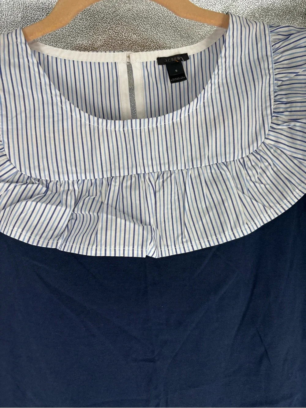 NWT J. Crew Flutter Sleeve Mixed Media Blouse